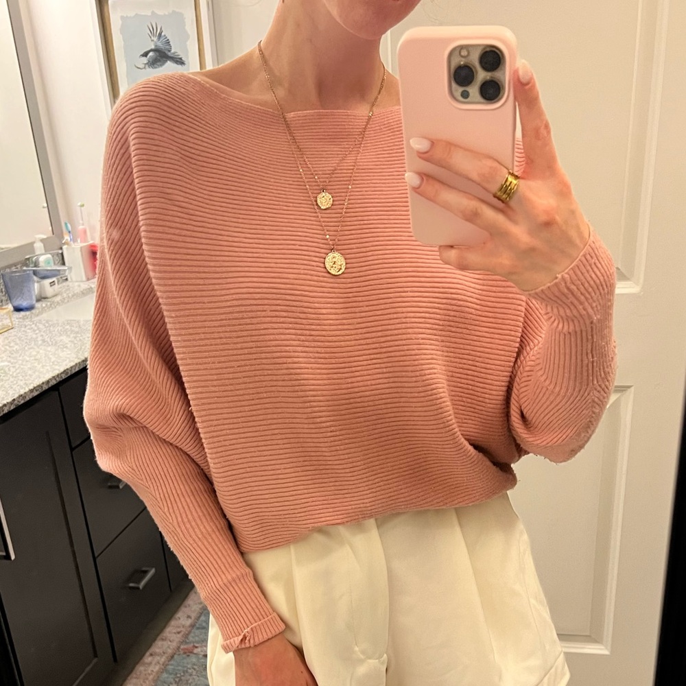Philosophy Dolman Sweater in Light Salmon